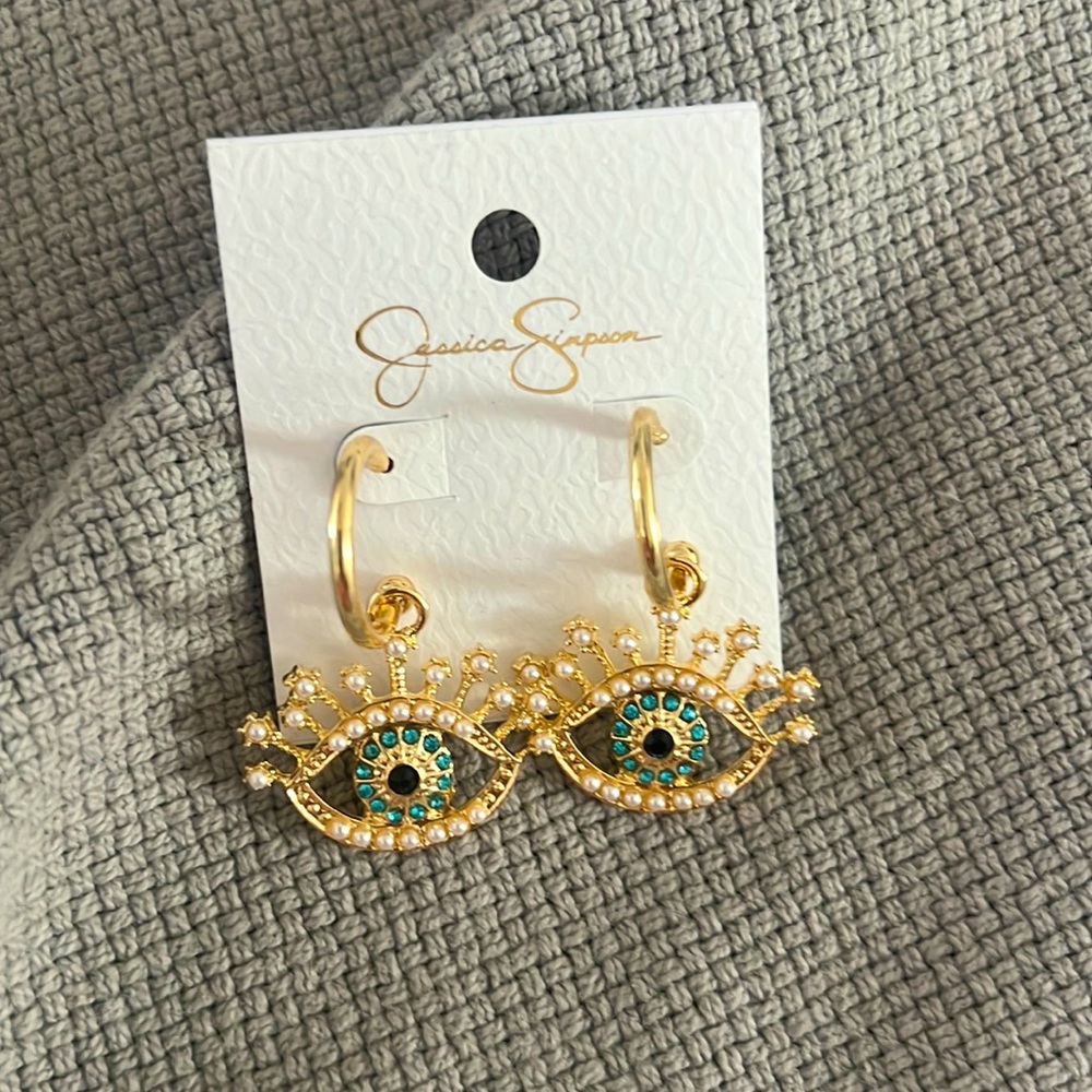 New Jessica Simpson Evil Eye Hoop